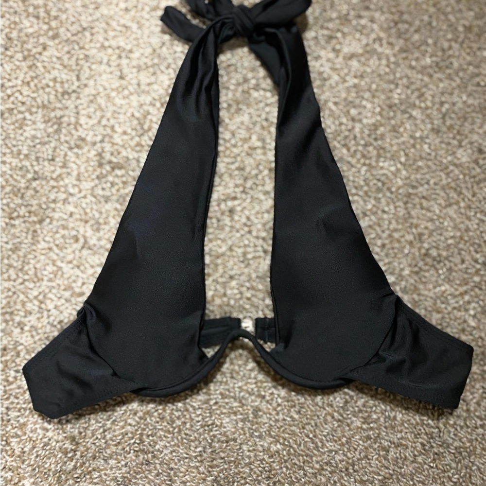 Cider Black Halter Bikini Top